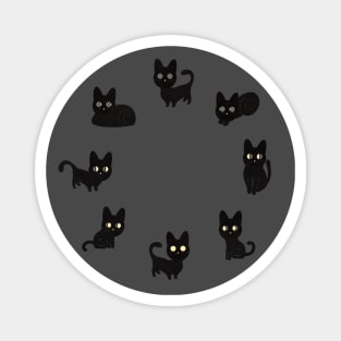 Black Cats Moon Phases Magnet